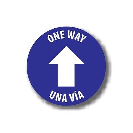 Ergomat 24in CIRCLE SIGNS One Way - Bilingual English/Spanish DSV-SIGN 576 #3856 -UEN